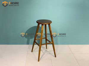Ghế bar gỗ sồi tự nhiên mặt gỗ mặt tròn GHEBARMG-03SN