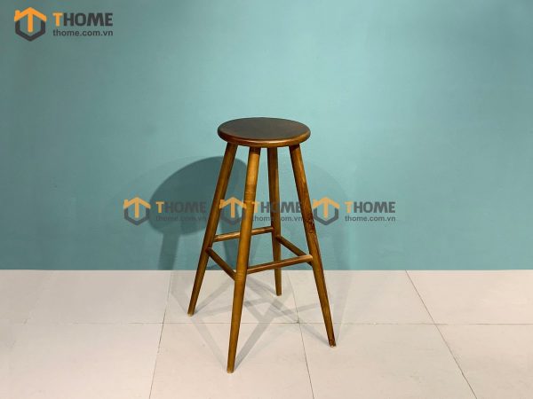 Ghế bar gỗ sồi tự nhiên mặt gỗ mặt tròn GHEBARMG-03SN