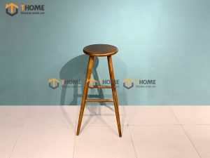 Ghế bar gỗ sồi tự nhiên mặt gỗ mặt tròn GHEBARMG-03SN