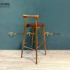 Ghế bar gỗ sồi tự nhiên mặt gỗ tựa tròn yên gỗ GHEBARMG-04SN