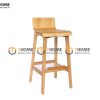 Ghế bar gỗ sồi tự nhiên mặt gỗ tựa vuông GHEBARMG-07SN