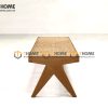 Ghế bench gỗ sồi tự nhiên mặt mây Jeanneret GHEBENCHMN-04SN