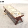 Ghế bench gỗ sồi tự nhiên mặt mây Jeanneret GHEBENCHMN-04SN