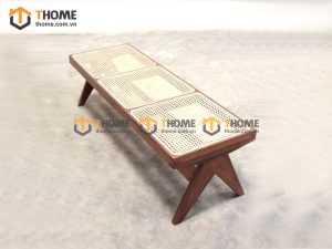 Ghế bench gỗ sồi tự nhiên mặt mây Jeanneret GHEBENCHMN-04SN