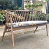 Ghế bench gỗ sồi tự nhiên mặt nệm 12 nan Genny GHEBENCHMN-03SN