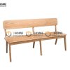 Ghế bench gỗ sồi tự nhiên mặt gỗ có tựa Rew GHEBENCHMG-04SN