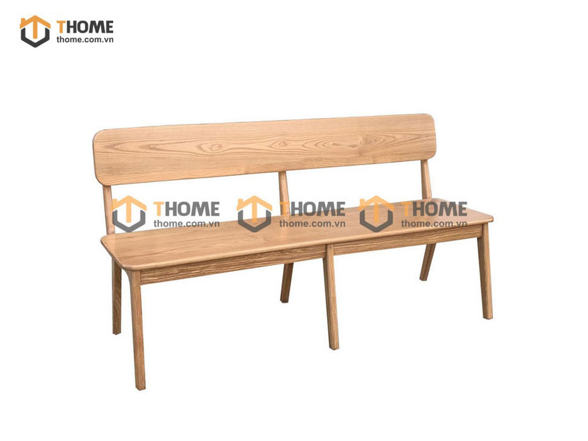 Ghế bench gỗ sồi tự nhiên mặt gỗ có tựa Rew GHEBENCHMG-04SN