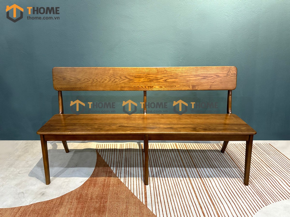Ghế bench gỗ sồi tự nhiên mặt gỗ có tựa Rew GHEBENCHMG-05SN