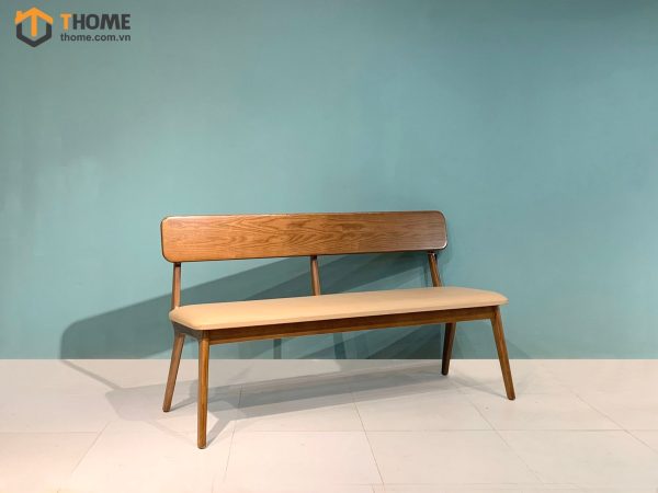 Ghế bench gỗ sồi tự nhiên mặt nệm Rew GHEBENCHMN-02SN