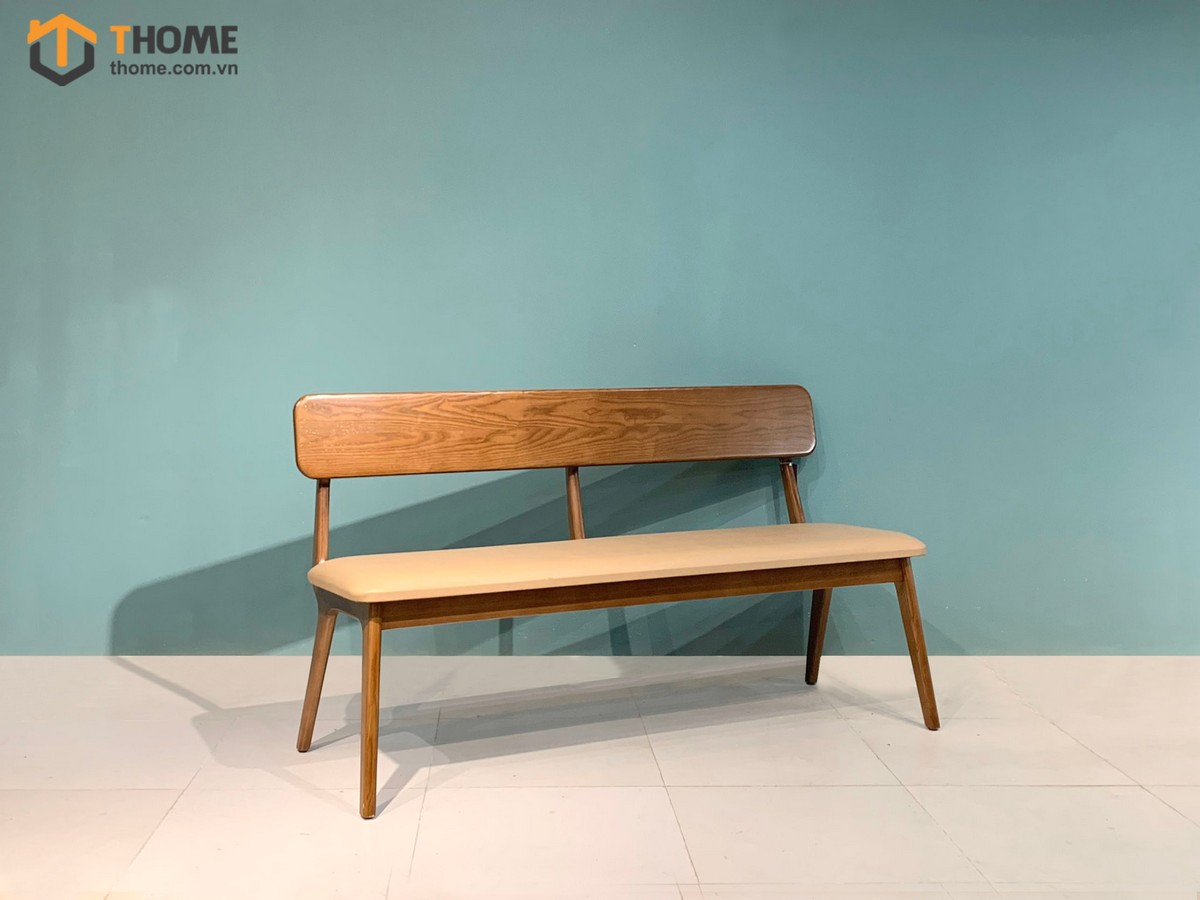 Ghế bench gỗ sồi tự nhiên mặt nệm Rew GHEBENCHMN-02SN