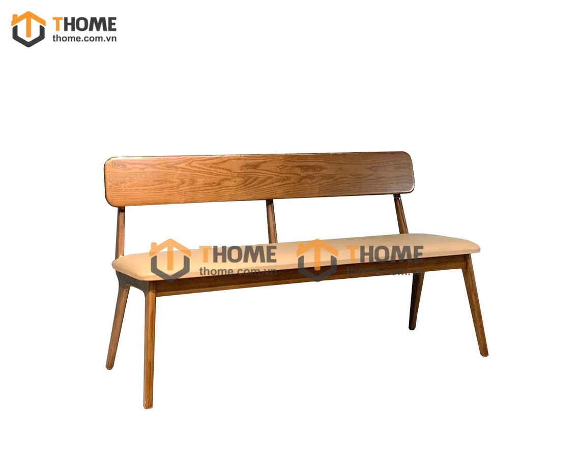 Ghế bench gỗ sồi tự nhiên mặt nệm Rew GHEBENCHMN-02SN