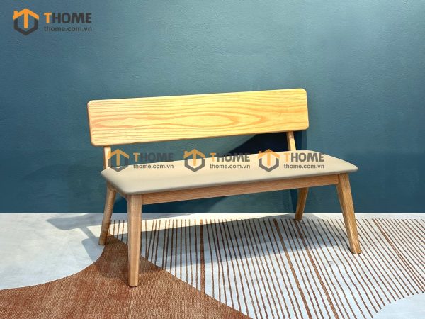 Ghế bench gỗ sồi tự nhiên mặt nệm Rew GHEBENCHMN-01SN