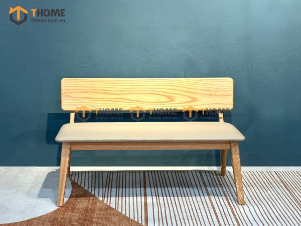 Ghế bench gỗ sồi tự nhiên mặt nệm Rew GHEBENCHMN-01SN