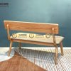 Ghế bench gỗ sồi tự nhiên mặt nệm Rew GHEBENCHMN-01SN