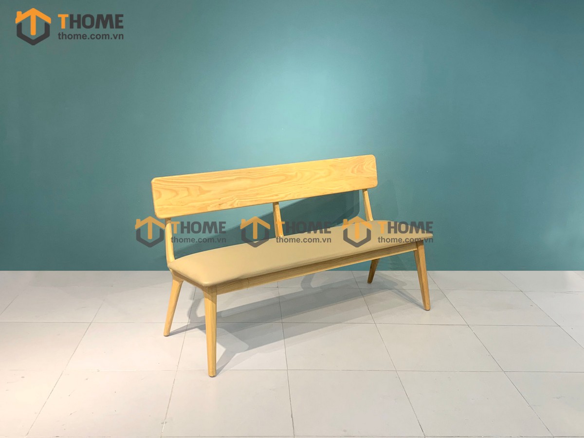 Ghế bench gỗ sồi tự nhiên mặt nệm Rew GHEBENCHMN-01SN