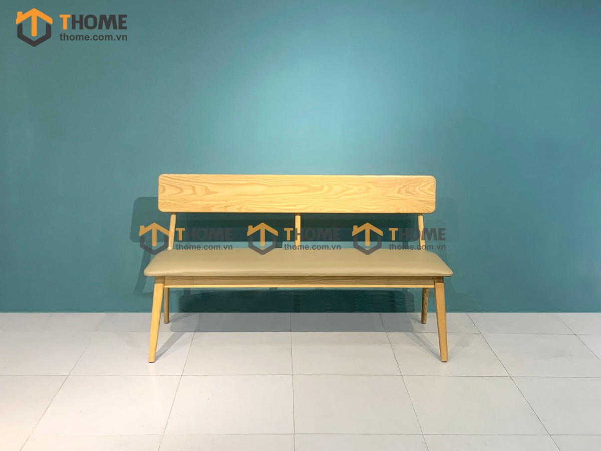 Ghế bench gỗ sồi tự nhiên mặt nệm Rew GHEBENCHMN-01SN