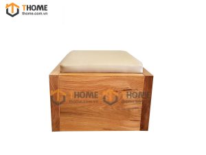 Ghế đôn gỗ sồi tự nhiên mặt nệm hình vuông GHEDONMN-01SM