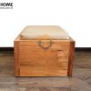 Ghế đôn gỗ sồi tự nhiên mặt nệm hình vuông GHEDONMN-01SM