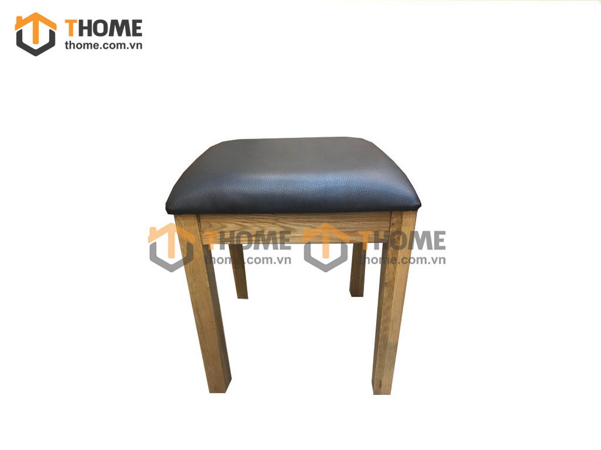Ghế đôn gỗ sồi tự nhiên mặt nệm hình vuông GHEDONMN-02SM