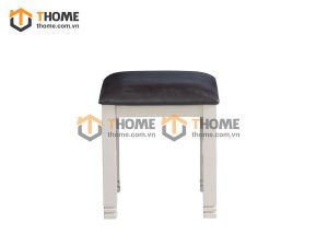 Ghế đôn gỗ sồi tự nhiên mặt nệm hình vuông Woodstock màu trắng GHEDONMN-03SM