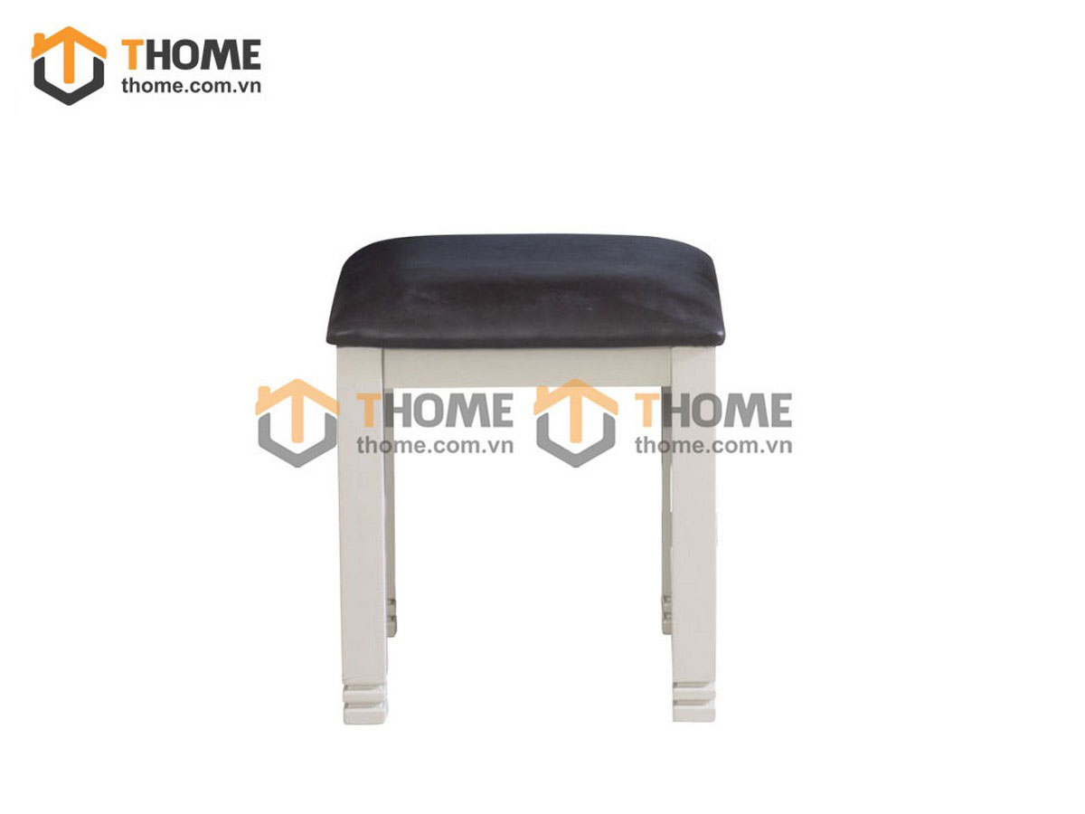 Ghế đôn gỗ sồi tự nhiên mặt nệm hình vuông Woodstock màu trắng GHEDONMN-03SM