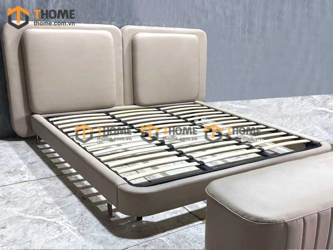 Giường ngủ bọc nệm đầu 2 ô vuông GNBN-05BN