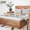 Giường ngủ gỗ sồi tự nhiên đầu thẳng 2 hộc kéo GN-04SM