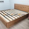 Giường ngủ gỗ sồi tự nhiên đầu thẳng 2 hộc kéo GN-04SM