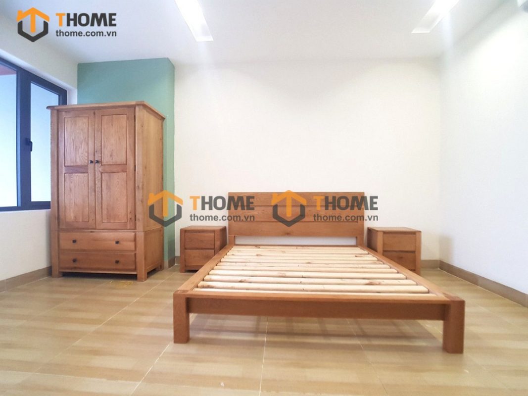 Giường ngủ gỗ sồi tự nhiên 3 nan GN-17SM