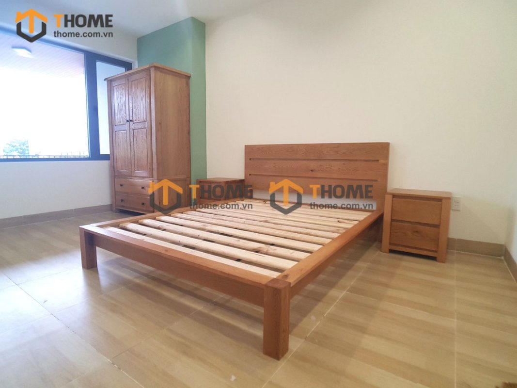 Giường ngủ gỗ sồi tự nhiên 3 nan GN-17SM
