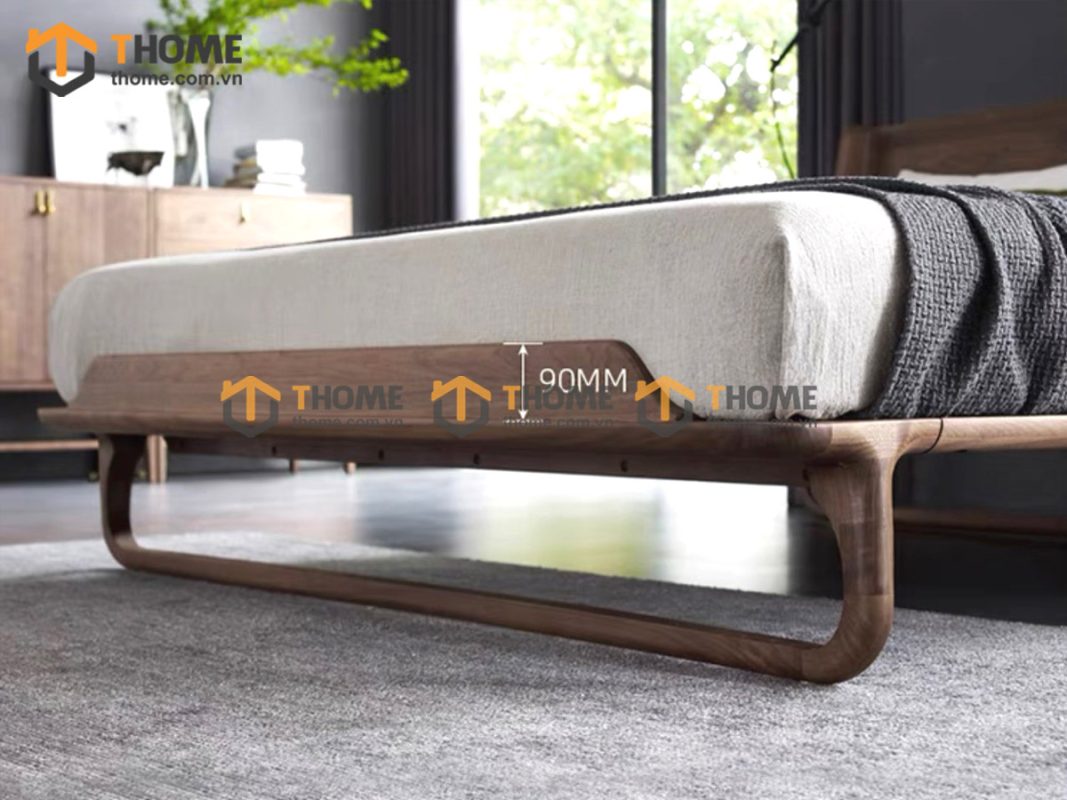 Giường ngủ gỗ sồi tự nhiên Bulova màu óc chó GN-12SN