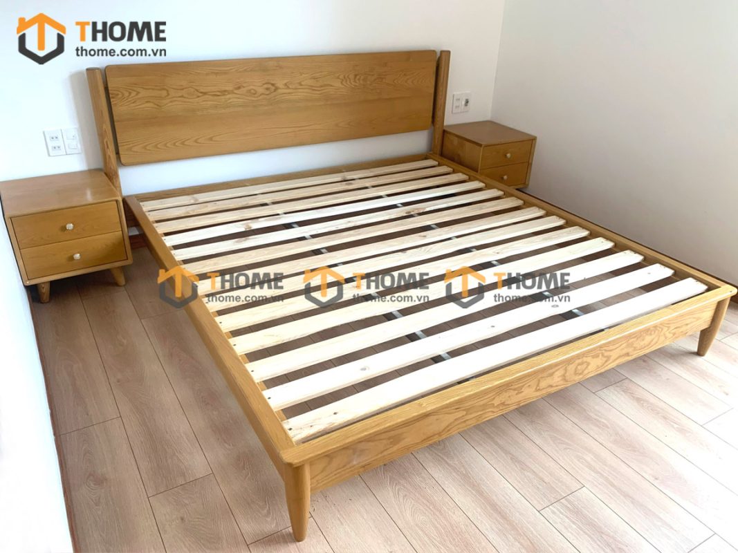 Giường ngủ gỗ sồi tự nhiên Capri màu tự nhiên GN-09SN