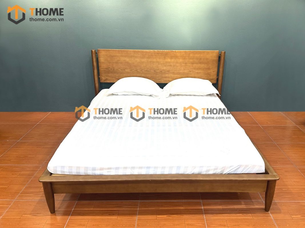 Giường ngủ gỗ sồi tự nhiên Capri màu óc chó GN-10SN