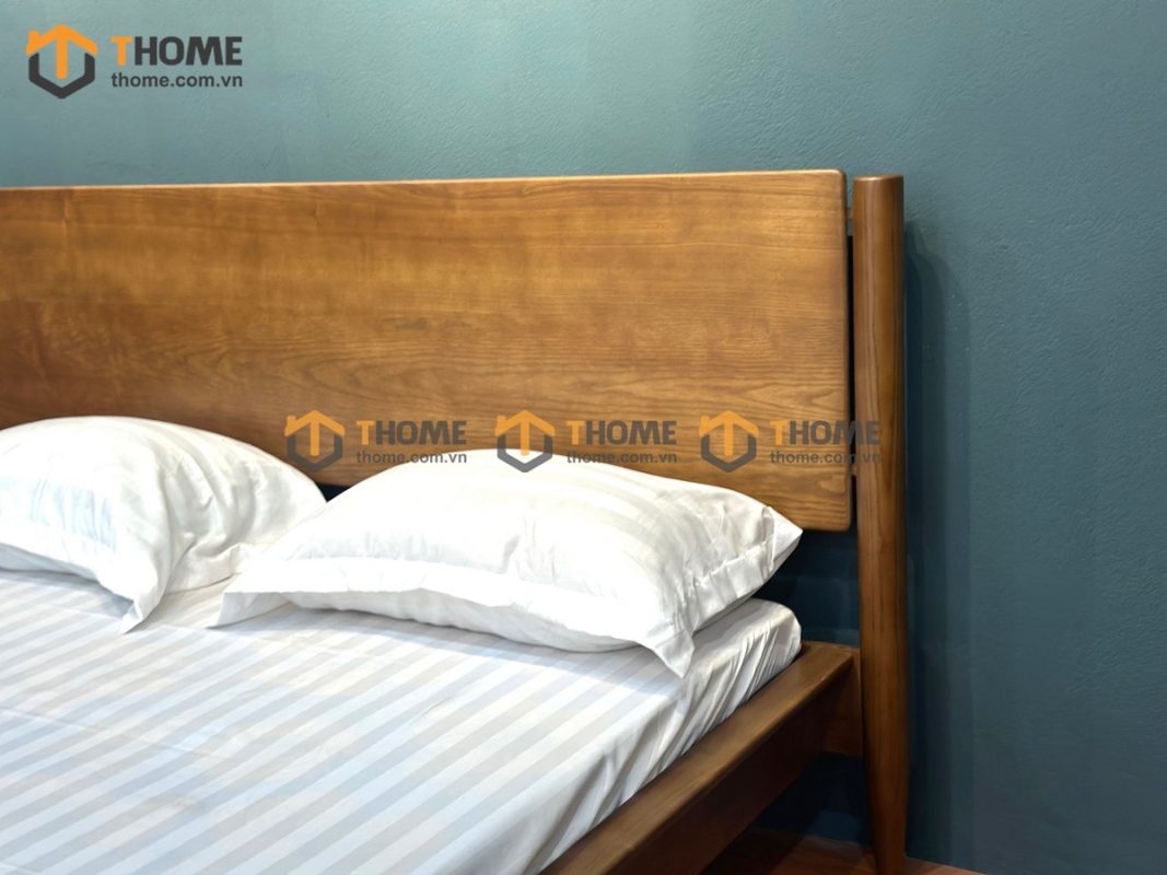 Giường ngủ gỗ sồi tự nhiên Capri màu óc chó GN-10SN