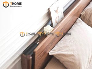 Giường ngủ gỗ sồi tự nhiên Capri màu óc chó GN-10SN