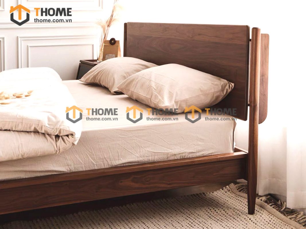 Giường ngủ gỗ sồi tự nhiên Capri màu óc chó GN-10SN