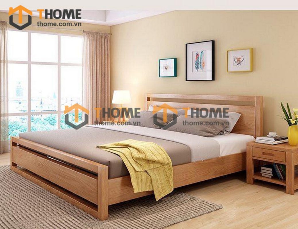Giường ngủ gỗ sồi tự nhiên Capri GN-27SM