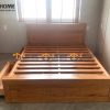 Giường ngủ gỗ sồi tự nhiên 2 hộc kéo Cuba GN-02SN