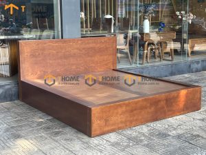 Giường ngủ gỗ sồi tự nhiên không hộc kéo vai to Cuba GN-01SN