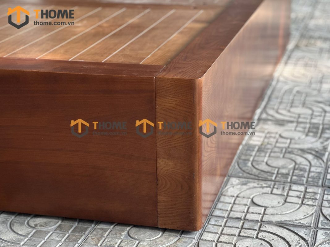 Giường ngủ gỗ sồi tự nhiên không hộc kéo vai to Cuba GN-01SN