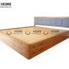 Giường ngủ gỗ sồi tự nhiên đầu nệm kín chân 2 hộc kéo GNĐN-08SM