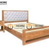 Giường ngủ gỗ sồi tự nhiên đầu nệm Capri GNĐN-09SM
