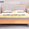 Giường ngủ gỗ sồi tự nhiên đầu nệm Caro GNĐN-11SN