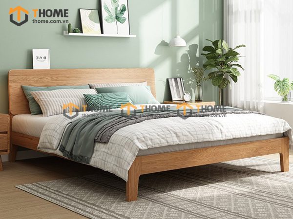 Giường ngủ gỗ sồi tự nhiên Hiroshima màu tự nhiên GN-05SN
