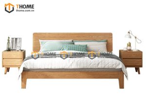 Giường ngủ gỗ sồi tự nhiên Hiroshima màu tự nhiên GN-05SN