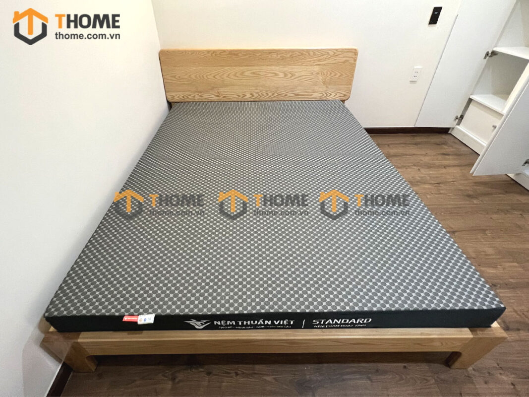 Giường ngủ gỗ sồi tự nhiên Hiroshima màu tự nhiên GN-05SN