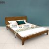 Giường ngủ gỗ sồi tự nhiên Hiroshima màu óc chó GN-06SN