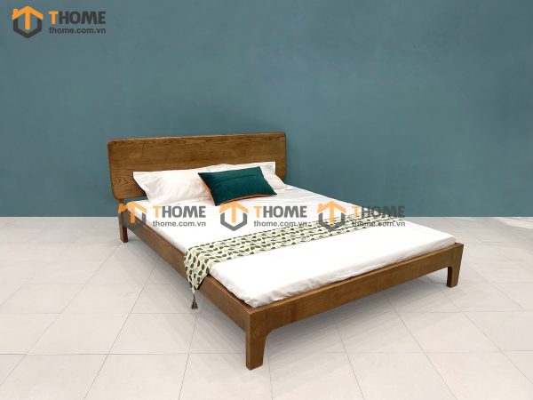Giường ngủ gỗ sồi tự nhiên Hiroshima màu óc chó GN-06SN