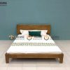 Giường ngủ gỗ sồi tự nhiên Hiroshima màu óc chó GN-06SN
