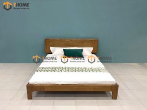 Giường ngủ gỗ sồi tự nhiên Hiroshima màu óc chó GN-06SN